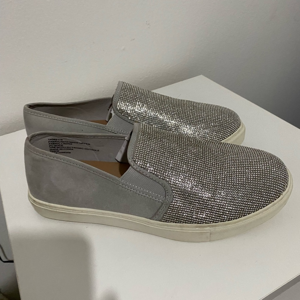 torrid gray slip-on rhinestone sneakers